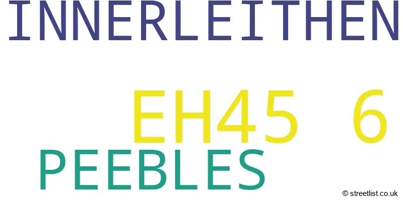 A word cloud for the EH45 6 postcode